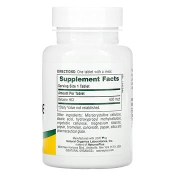 Natures Plus Betaine HCI 600mg 90 tablets - buy, prices for Biotus - photo 2