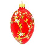 Crystal Christmas Jade Flower Christmas Tree Decoration 11cm Red