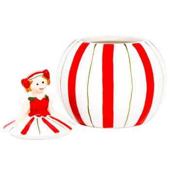 Банка керамічна Ангел 290 мл колір білий з червоним 834-428 BONADI 1 шт - купить, цены на WINETIME - фото 2