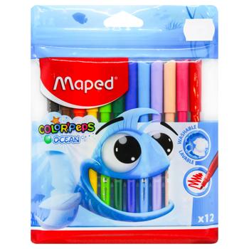 Фломастеры Maped Color Peps Ocean 12 цветов - купить, цены на За Раз - фото 1