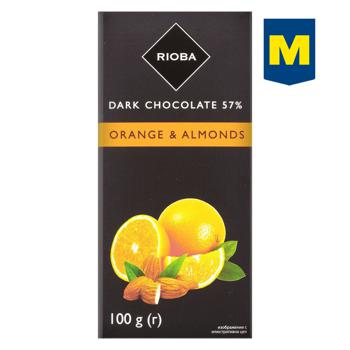 Rioba Orange and Almonds Dark Chocolate 57% 100g - buy, prices for  - photo 1