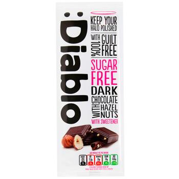 Diablo Sugar-Free Dark Chocolate with Hazelnuts 85g - buy, prices for WINETIME - photo 1
