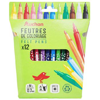 Фломастери Auchan Cromo тонкі 0,7мм 12шт