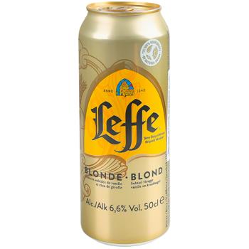 Пиво Leffe Blonde светлое 6,6% 0,5л - купить, цены на Чудо Маркет - фото 1