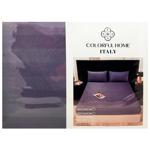 Colorful Home Satin Sheet with Elastic Band 160x200+25cm and Pillowcases 2pcs*50x70cm