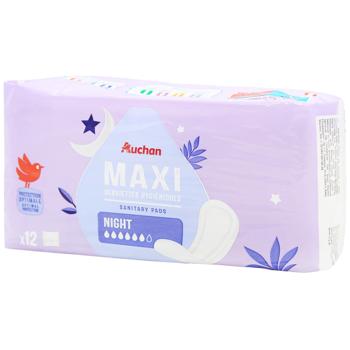 Прокладки гігієнічні Auchan Maxi Night 12шт