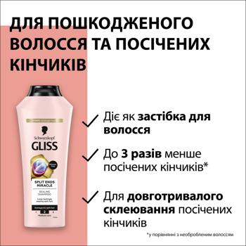 Шампунь Gliss Split Hair Miracle для пошкодженого волосся та посічених кінчиків 250мл Шампунь Gliss Split Hair Miracle для пошкодженого волосся та посічених кінчиків 250мл - купити, ціни на - фото 5