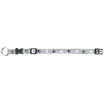 Trixie Silver Reflect Reflective Nylon Dog Collar S-M 30-45cm/15mm Grey