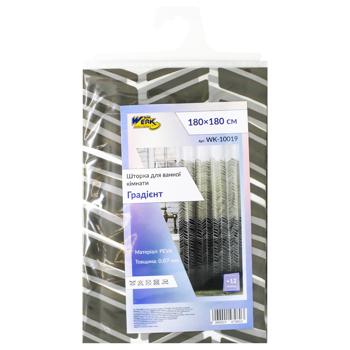 Шторка для ванної Werk Градієнт з кільцями 180x180см - купити, ціни на Auchan - фото 1