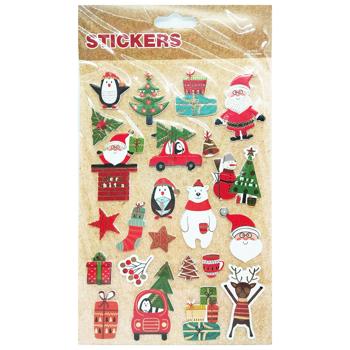 Наліпки новорічні 4 дизайна 14*25см