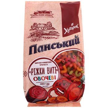 Макаронние изделия Хуторок Панский Рожки витые овощные 400г - купить, цены на Эпицентр FOOD - фото 1
