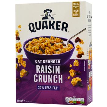 Гранола Quaker вівсяна з родзинками 500г