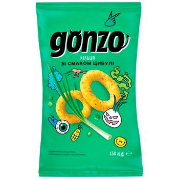 Кольца кукурузные Gonzo  со вкусом лука 150г - купить, цены на Grono - фото 1