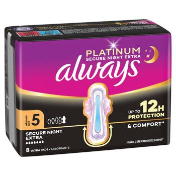 Always Platinum Secure Night Extra Sanitary Pads 8pcs - buy, prices for Tavria V - photo 3