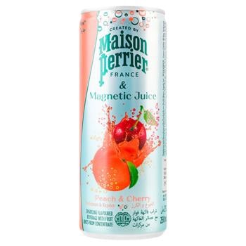 water perrier peach 250ml can France