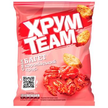 Сухари Хрум Team Багет со вкусом королевского краба 55г - купить, цены на Торба - фото 1