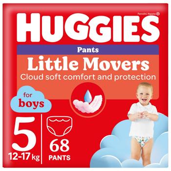 Підгузки-трусики Huggies Little Movers для хлопчиків 5 12-17кг 68шт/уп - купити, ціни на METRO - фото 1