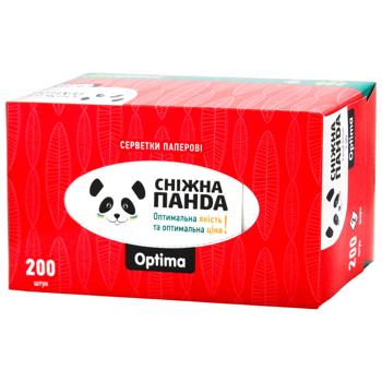 Салфетки бумажные Снежная Панда двухслойные 190х175мм 200шт - купить, цены на КОСМОС - фото 2
