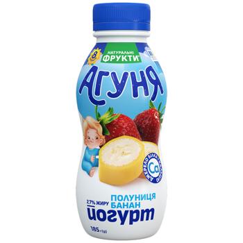 Agunya Strawberry-Banana Yogurt 2.7% 185g - buy, prices for COSMOS - photo 1