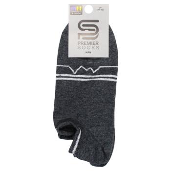 Носки Premier Socks Эконом мужские короткие тонкие полоски р.25, 27, 29 темно-серый - купить, цены на ЕКО Маркет - фото 1