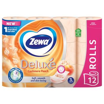 Zewa Deluxe Cashmere Peach 3-ply Toilet Paper 12pcs - buy, prices for MegaMarket - photo 2