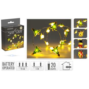 Гірлянда внутрішня 20LED з фігурками теплий білий 110см в асортименті - купити, ціни на METRO - фото 1