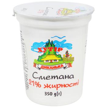 Сметана Хутір Диканька 21% 350г - купити, ціни на Auchan - фото 1