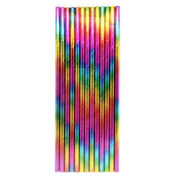 Paper Straws for Drinks Rainbow 25pcs - buy, prices for Biotus - photo 1