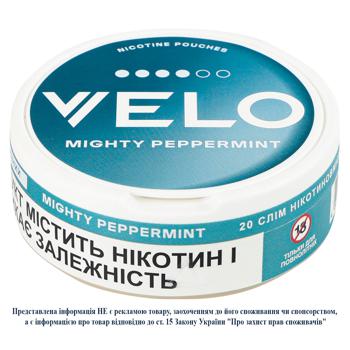 Паучи никотиносодержащие Velo Mighty Peppermint классический 20шт - купить, цены на Auchan - фото 1