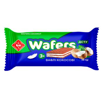 Вафлі Zhytomyr Lasoshchi Wafers кокосові 50г - купити, ціни на Auchan - фото 1