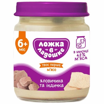 Lozhka v Ladoshke Beef and Turkey Puree 100g