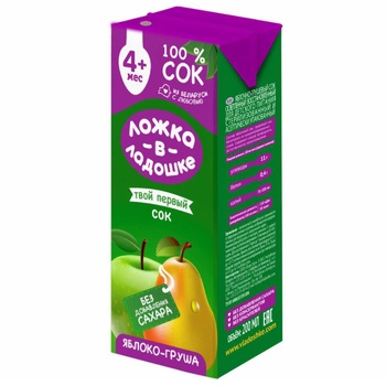 Lozhka v Ladoshke Apple-Pear Juice 200ml - buy, prices for Auchan - photo 1