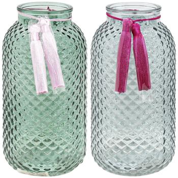 Ваза Actuel скляна з китицями 20см - купити, ціни на Auchan - фото 1