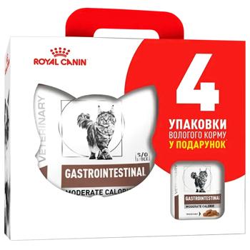 Набір корму Royal Canin Moderate Calorie для котів із захворюваннями шлунково-кишкового тракту сухий 2кг + вологий 4шт*85г - купити, ціни на MasterZoo - фото 1