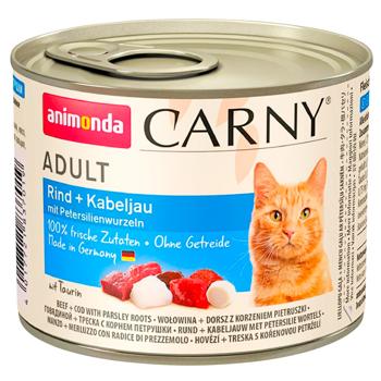 Animonda Carny Wet Food with Beef, Cod and Parsley for Adult Cats 200g - buy, prices for MasterZoo - photo 1