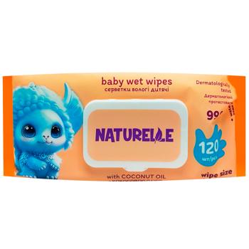 Серветки вологі Naturelle Kids з кокосовою олією 120шт