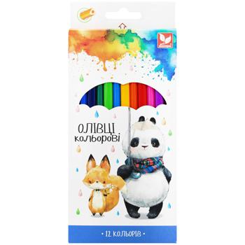 Олівці кольорові Школярик тригранні 12 кольорів - купити, ціни на Auchan - фото 1