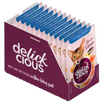 Delickcious Wet Food with Salmon and Mussels for Cats 85g - buy, prices for - photo 2