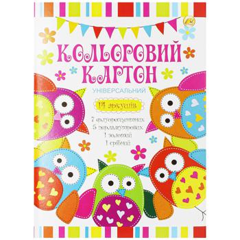 Картон Тетрада кольоровий А4 14 аркушів - купити, ціни на Auchan - фото 1