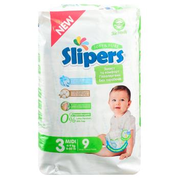 Slipers S-203 Midi 3 Diapers 4-9kg 9pcs - buy, prices for COSMOS - photo 2