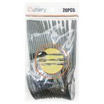 Ложки пластиковые черные 155мм 20шт