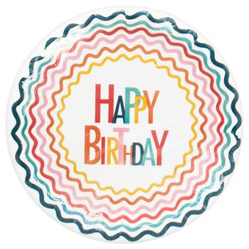 Actuel Happy Birthday Plate 23cm 10pcs