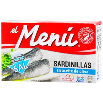 El Menu Mediterranean Sardines in Olive Oil with Reduced Salt 90g