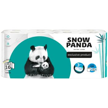 Туалетная бумага Snow Panda Extra Care Sensitive 3-слойная 16шт