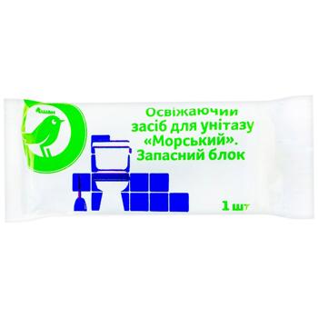 Освежающее средство Auchan Морское для унитаза запаска 40г - купить, цены на Auchan - фото 1