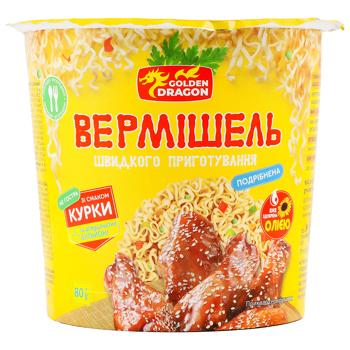 Вермишель Golden Dragon со вкусом курицы неострая 80г - купить, цены на Эпицентр FOOD - фото 2