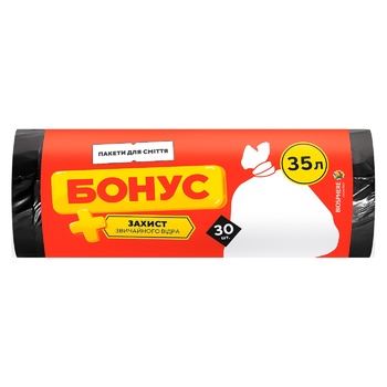 Bonus Garbage Bags 35l 30pcs 45х55cm - buy, prices for Ideal - photo 1
