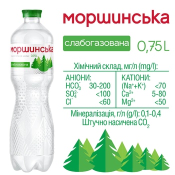 Вода мінеральна Моршинська слабогазована 0,75л - купити, ціни на METRO - фото 3