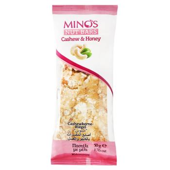 Батончик Minos з кеш’ю та медом 50г - купити, ціни на NOVUS - фото 1
