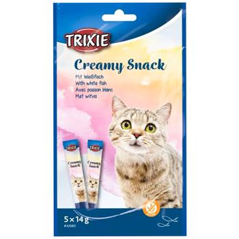 Trixie Creamy Snacks Sticks with White Fish Cat Snack 5pcs x 14g